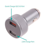 Car Charger 24W Fast 2-Port 6ft USB-C Cable DC Socket Power - ZDE15