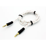 3.5mm Audio Cable Aux-in Car Stereo Speaker Cord - Braided - White - Fonus P06