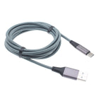 6ft USB-C Cable Charger Cord - Braided - Gray - Fonus K93