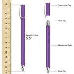 Purple Stylus Touch Screen Pen Fiber Tip Aluminum Lightweight - ZDZ55