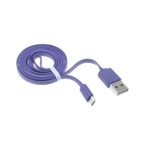 3ft Micro USB Cable Charger Cord - Flat - Purple - Fonus A06