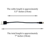 Extra Short USB to Lightning Cable Charger Cord - Black - P14