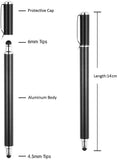 Stylus Touch Screen Pen Fiber Tip Aluminum Lightweight Black - ZDZ49