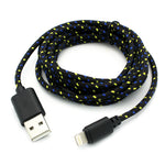 6ft USB to Lightning Cable Power Cord - Braided - Black - F35