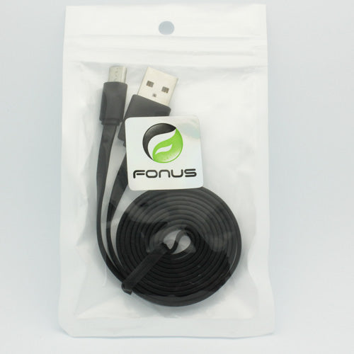 3ft Micro USB Cable Charger Cord - Flat - Black - Fonus B31 – uzid