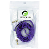 3.5mm Audio Cable Aux-in Car Stereo Speaker Cord - Flat - Purple - Fonus J08