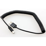 6ft USB-C Cable Charger Power Cord - Coiled - Black - Fonus F48