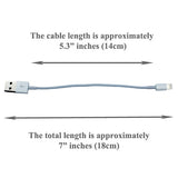 Extra Short USB to Lightning Cable Charger Cord - White - P16