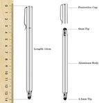 Stylus Touch Screen Pen Fiber Tip Aluminum Lightweight Silver Color - ZDZ51