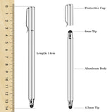 Stylus Touch Screen Pen Fiber Tip Aluminum Lightweight Silver Color - ZDZ51