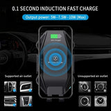 Car Wireless Charger Mount Dashboard Air Vent Holder Fast Charge Auto Sensor Dock - ZDA75