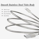 3ft USB-C Cable Charger Cord - Metal - Silver - Fonus E72