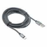6ft Micro USB Cable Charger Cord - Braided - Gray - Fonus R39