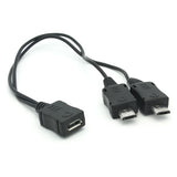 Micro USB Dual Male Port Y Adapter Splitter  - S76