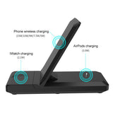 Wireless Charger 15W Fast Folding Stand 2-Coils Charging Pad - ZDZ82