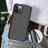 Belt Clip Case and 3 Pack Screen Protector Swivel Holster Tempered Glass Kickstand Cover 9H Hardness Anti-Glare - ZDD13+3G12