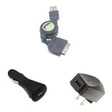 3-in-1 Home Car Charger USB Cable Retractable