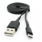 6ft Micro USB Cable Charger Cord - Flat - Black - Fonus E71