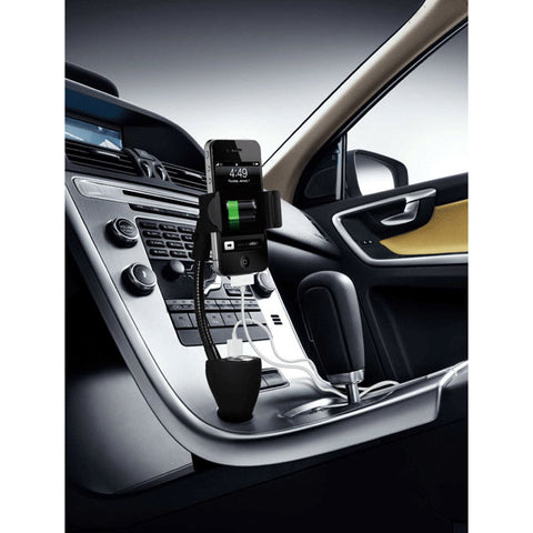 Car Mount for Lighter DC Charger - USB 2-Port and Extra Socket - Fonus B01