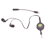 Retractable Earpones with TYPE-C Adapter Headphones - Black - Fonus P13