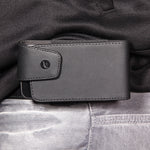 Leather Case Belt Clip Swivel Holster - Vertical Cover - LCASE22 - Black - Fonus E58