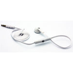 Mono Earphone 3.5mm Headphone - Flat Wired - Single Earbud - White - Fonus J87