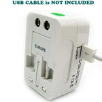 International World Travel Charger Plug Adapter USB Port - Fonus D21