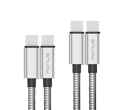 3ft and 6ft Long Metal PD USB-C Cables Fast Charge TYPE-C to TYPE-C Cord Power Wire USB-C to USB-C Data Sync  - ZDY65 1792-1