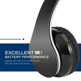 Over the Head Wireless Headphones Folding Headset - Black - L81