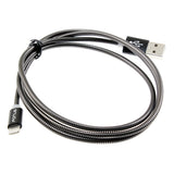 3ft USB to Lightning Cable Charger Cord - Metal - Black - E85