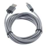 10ft USB-C Cable Charger Cord - Braided - Gray - Fonus D86
