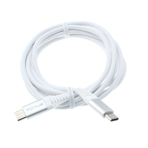 6ft USB-C to Type-C PD Cable Charger Cord - TPE - White - Fonus D74