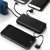 8000mAh Power Bank Charger Backup Battery Portable Built-in Cables - V28