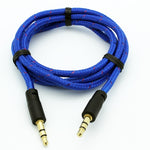 3.5mm Audio Cable Aux-in Car Stereo Speaker Cord - Braided - Blue - Fonus K16