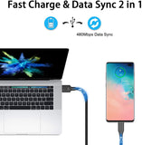 3ft, 6ft and 10ft Long USB-C Cable Fast Charge TYPE-C Cord Power Wire Sync High Speed - ZDY80