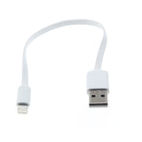 Short USB to Lightning Cable Charger Cord - Flat - White - C13