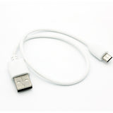 1ft Micro USB Cable Charger Cord - TPE - White - Fonus M91