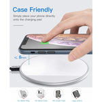 15W Wireless Charger Fast Charging Pad Slim Quick Charge White