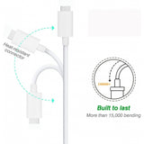 PD USB Cable Short USB-C to iPhone Fast Charger Power Type-C Cord