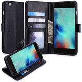 Leather Case Flip Wallet Cover Credit Card ID Slot Stand - Black - Selna N02
