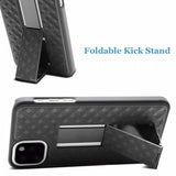 Case Holster Combo Swivel Belt Clip - Shockproof - Kickstand - Black - Fonus M90