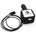 Retractable Car Charger 2-Port USB - MicroUSB - Fonus M89