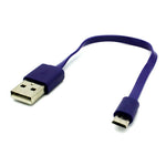 Short Micro USB Cable Charger Cord - Flat - Purple - Fonus B04