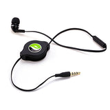 Retractable Mono Earphone 3.5mm Headphone In-Ear Single Earbud - Black - Fonus F75