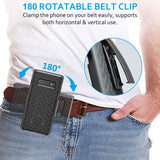 Case Holster Combo Swivel Belt Clip - Dropproof - Kickstand - Black - Fonus L45