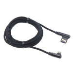 6ft USB to Lightning Cable - 90 Degree Right Angle - Braided - Black - R33
