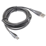 6ft Micro USB Cable Charger Cord - Metal - Silver - Fonus R90