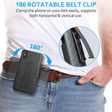 Case Holster Combo Swivel Belt Clip - Dropproof - Kickstand - Black - Fonus L37