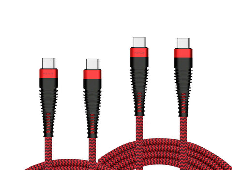 6ft and 10ft Long PD USB-C Cables Fast Charge TYPE-C to TYPE-C Cord Power Wire USB-C to USB-C Data Sync - ZDY69