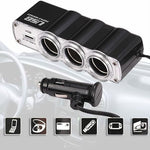 3-Port Socket Car DC Charger Adapter Splitter with USB - M60
